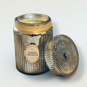 LEOBEN CO Viral “AMBER SAFFRON”  
Vegan Soy Wax Blend Candle in Mercury Glass